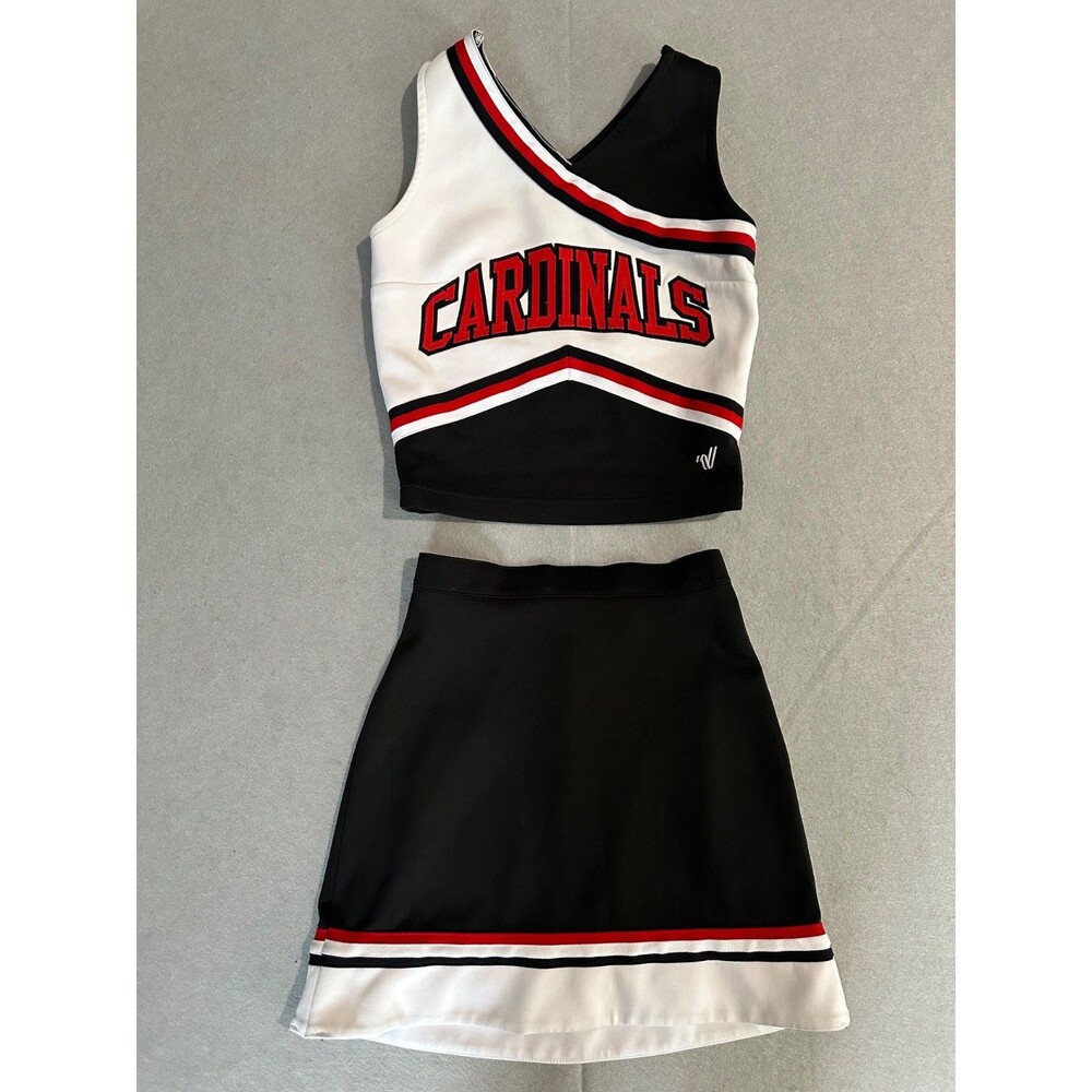 Varsity Spirit Cheerleader Uniform Set Size SP Small Cardinals Black Red White